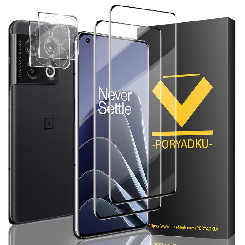 2+2 Pcs For OnePlus 10 Pro Screen Protector Tempered Glass 2 Pcs+ Camera Lens Protector 2 Pcs, 9H Hardness, Support Fingerprint Sensor, Bubble Free, HD Film for OnePlus 10 Pro 5G, Transparent 6.7 inch-OnePlus 10 Pro(GLASS) - BeesActive Australia