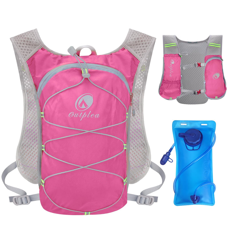 Small Lightweight Running Hydration Vest with 2L Water Bladder for Women, Lightweight Water Backpack Hydropack for Hiking Pink