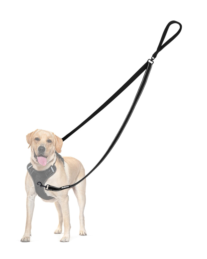 PetBonus Two Point Control Dog Leash, Works with No Pull Harnesses, No Tangle Dog Training Leashes, No Pull Padded and Reflective Walking Lead, Converts to Single Leash for Medium Large Dogs Black - BeesActive Australia