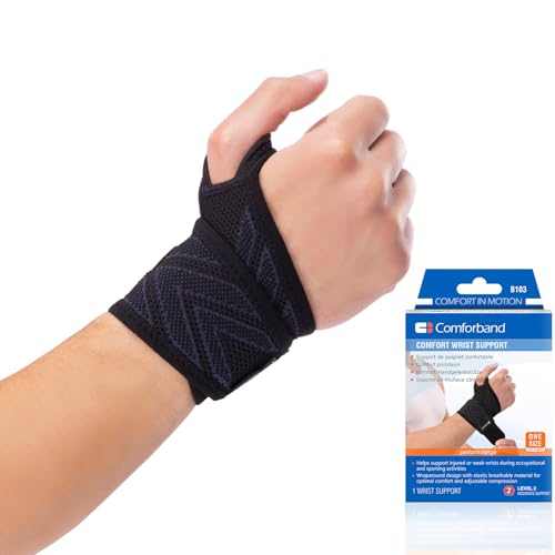 Comforband Adjustable Wrist Support Brace – Pain Relief for Carpal Tunnel, Arthritis, Tendonitis, and Sprains – Breathable, Lightweight, and Comfortable for Men and Women – Fits Left and Right Hand