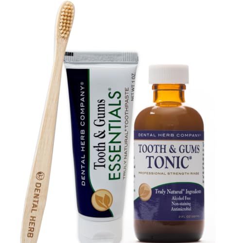 Travel Oral Care Kit, Tooth & Gums Tonic Mouthwash, Toothpaste + Toothbrush