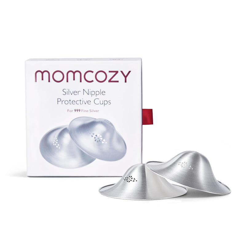 Momcozy 999 Silver Nursing Cups Original Perforated Breathable Design, 999 Silver Nipple Cover for Breastfeeding Essential, Silver Nipple Shield for Nursing Newborn, Metal Nipple Shields, Regular Size - BeesActive Australia