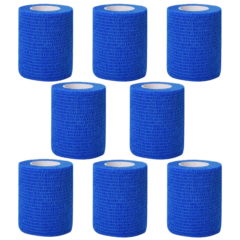 Self Adhesive Bandage Wrap,2 Inch Blue Breathable Elastic Cohesive Bandages, Vet Wrap Sports Tape Bulk for First Aid Supplies, Wrist Sprains Protection Blue Self Adhesive Bandage Wrap - BeesActive Australia