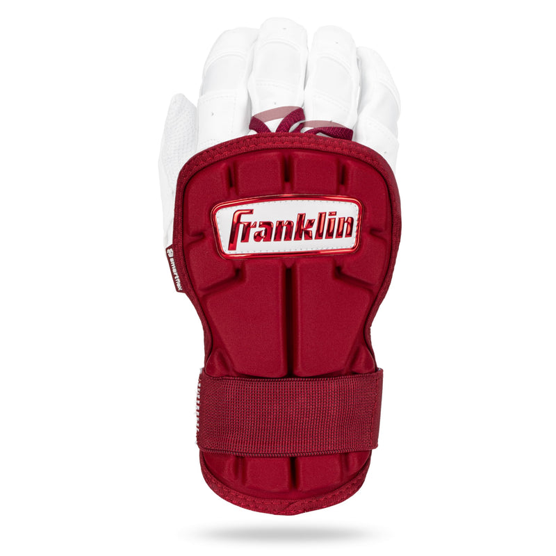 Franklin Sports Baseball Hand and Wrist Guard - PRT LG Series Adult Protector for Batting - Protective Shield for Right and Left Hand Hitters - One Size - Adult Burgundy - BeesActive Australia