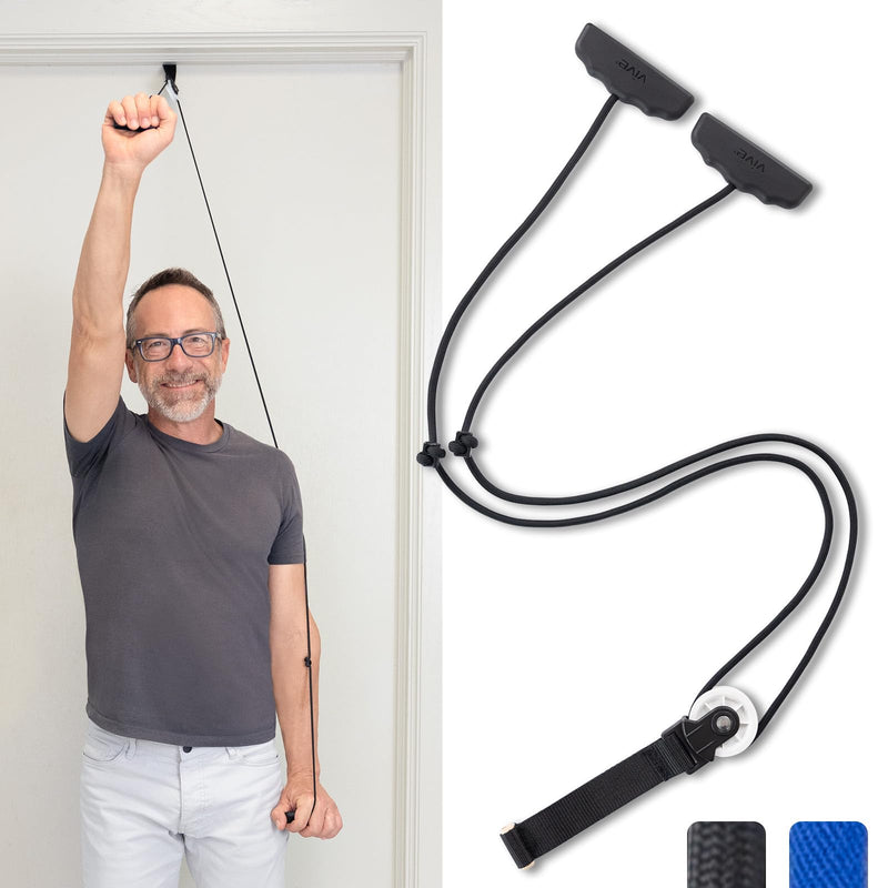 Vive Shoulder Pulley for Physical Therapy - Over the Door Pulley for Frozen Shoulder Rehab - Exercise & Workout Equipment, Overhead Doorway System - Rotator Cuff & Arm Injuries - Impingement Treatment Fabric Door Anchor - BeesActive Australia