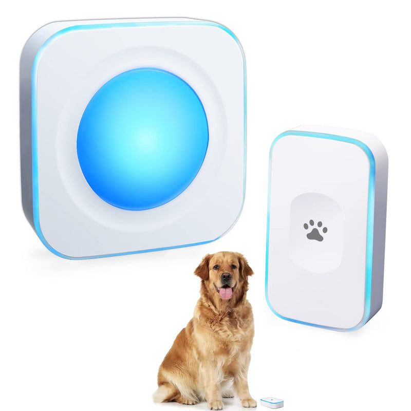 Wireless Doorbell with Flashing Light 1200Ft Door Bell for Dog Touch Bell Communication Doorbell with 1 Battery Waterproof Button & 1 Plug in Receiver white - BeesActive Australia
