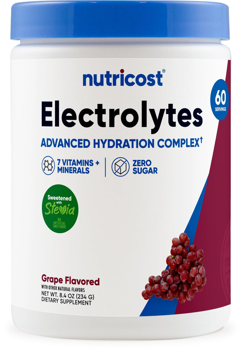 Nutricost Electrolyte Complex Powder (Grape) 60 Servings | Hydration Supplement Drink Mix with Vitamins and Minerals Grape 8.4 Ounce (Pack of 1)