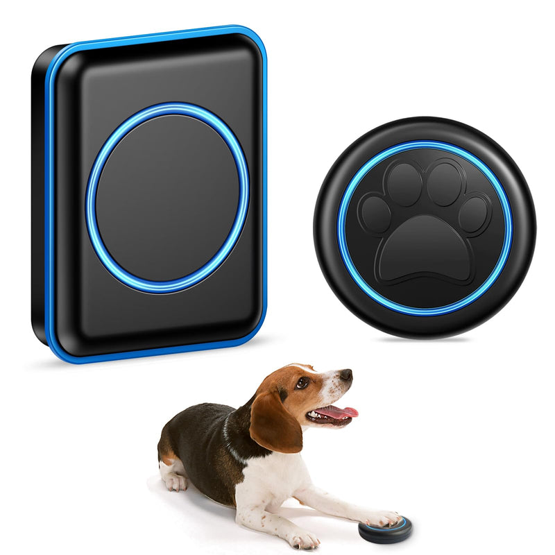 Full House Dog Bell for Potty Training, Wireless Pet Doggie Door Bell Training to Go Outside, Waterproof Touch Button, Over 1000 feet Range 1 Button + 1 Receiver Black - BeesActive Australia
