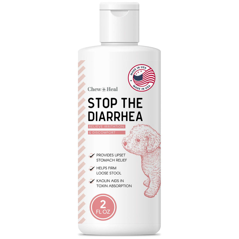 Chew + Heal Labs Anti Diarrhea for Dogs - 2 oz. of Stop The Diarrhea Liquid Supplement with Kaolin - for Diarrhea and Upset Stomach Relief - Made in The USA - BeesActive Australia
