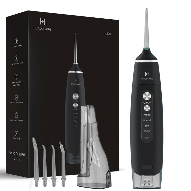 Water Flosser Equipped with Two Water Tanks for Home and Travel,3 Modes Dental Oral Irrigator,Portable,IPX7 Waterproof,Powerful Battery Life, Water Dental Flossers for Teeth (Black) Black