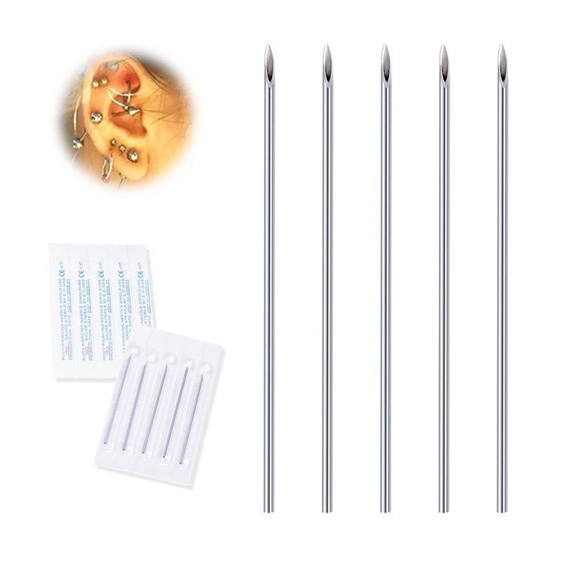 20G Body Piercing Needles,10pcs DJCIW Sterile Disposable Stainless Steel Needles for Ear, Nose, Navel, Nipple, Lip - Piercings 20G(0.8mm)-10pcs - BeesActive Australia