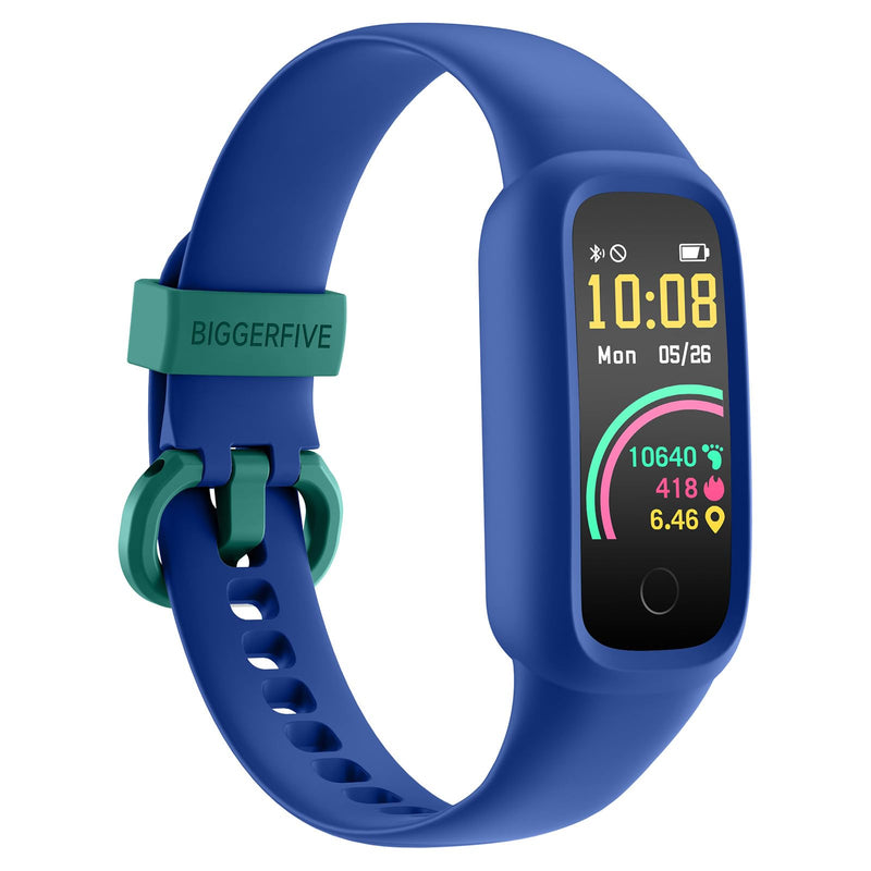 BIGGERFIVE Vigor 2 L Kids Fitness Tracker Watch for Boys Girls Ages 5-15, Activity Tracker, Heart Rate Sleep Monitor, IP68 Waterproof, Pedometer, Calorie Step Counter Watch, Blue - BeesActive Australia