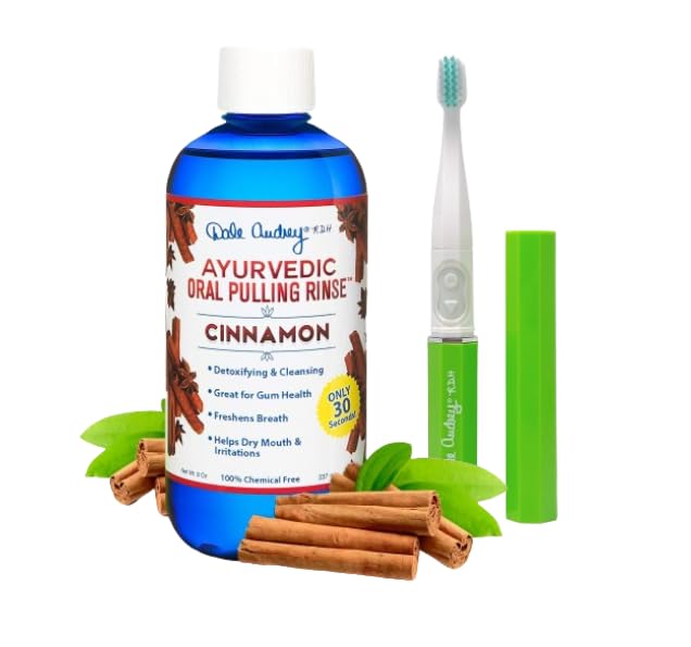 Oil Pulling for Teeth and Gums | Quick Sonic Electric Toothbrush for Adults | Made in USA Cinnamon Flavored Organic Sesame Oil Pulling | Smart Rechargeable Battery Powered Toothbrush for Deep Cleaning