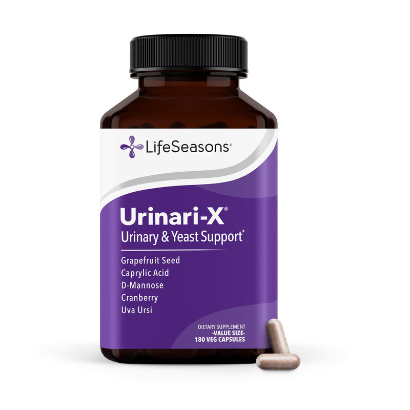 Urinari-X - Urinary Tract Support - Fast Acting UTI Relief - Vitamin Supplement for Healthy Bladder Function & Immunity - D-Mannose, Cranberry, Caprylic Acid, Uva Ursi & Grapefruit - 180 Capsules 180 Count (Pack of 1) Original