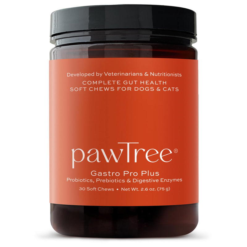 pawTree Gastro Pro Plus® for Dogs and Cats - Probiotics, Prebiotics and Digestive Enzymes - for Sensitive Stomach, Digestive Issues, Loose Stool, and Bad Gas (30 ct) 30 ct
