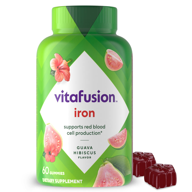Vitafusion Iron Gummy Vitamin Supplement, Supports Red Blood Cell Production*, Guava Hibiscus Flavor, 30 Servings, 60 Count - BeesActive Australia