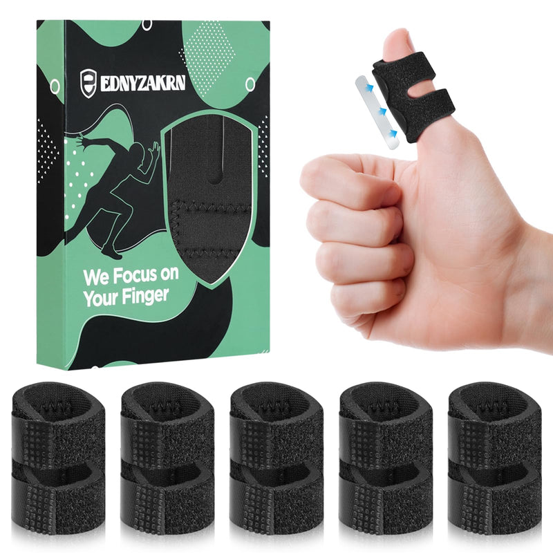 5Pcs Thumb Splints, Small Finger Brace for Trigger Finger - Broken - Arthritis - Straightening for Index - Middle - Ring - Pinky Black - BeesActive Australia
