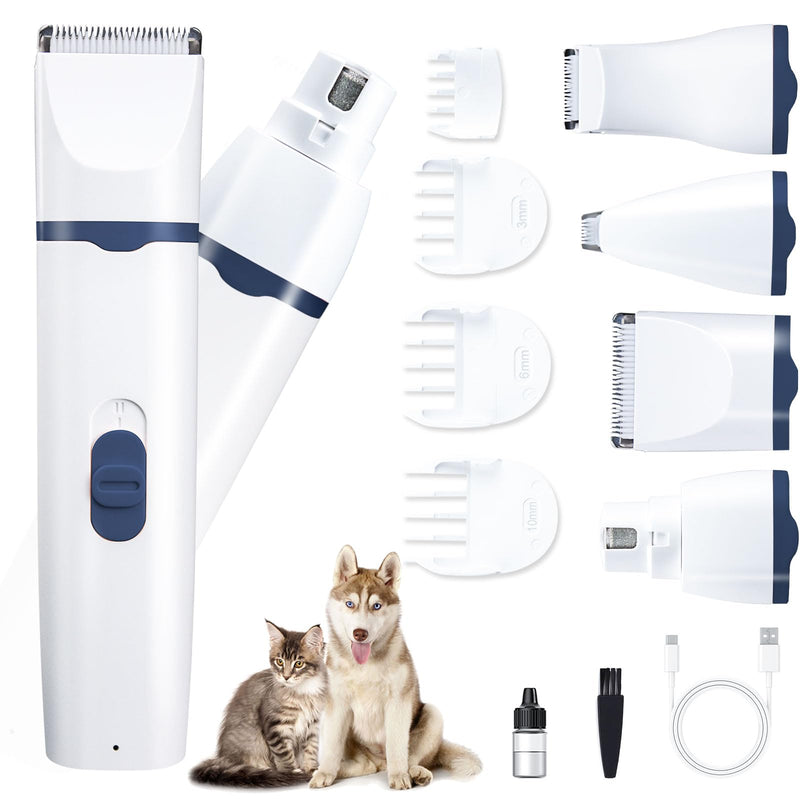 KIKETECH Dog Clippers for Grooming - Cordless Pet Nail Grinder for Small Dog Cat Rabbit Grooming Supplies, Low Noise Dog Clippers for Trimming Hair on Paws, Eyes, Ears, Face, Rump, Sea Blue Seablue - BeesActive Australia
