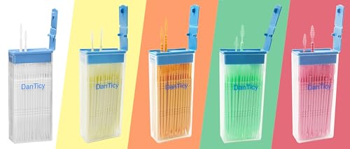 DanTicy Brushpicks Interdental Toothpicks,Soft Bristle Dental Floss Picks Toothpicks,Helps Removes Plaque and Debris Between Your Teeth