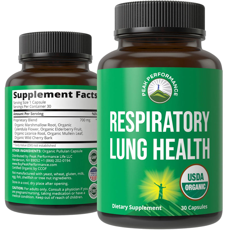 USDA Organic Lung Detox For Smokers And Non Smokers with 6 Top Ingredients. Mullein Leaf, Marshmallow Root, Calendula. Lungs Cleanse For Better Respiratory Health. Lung Support Capsules Supplement - BeesActive Australia