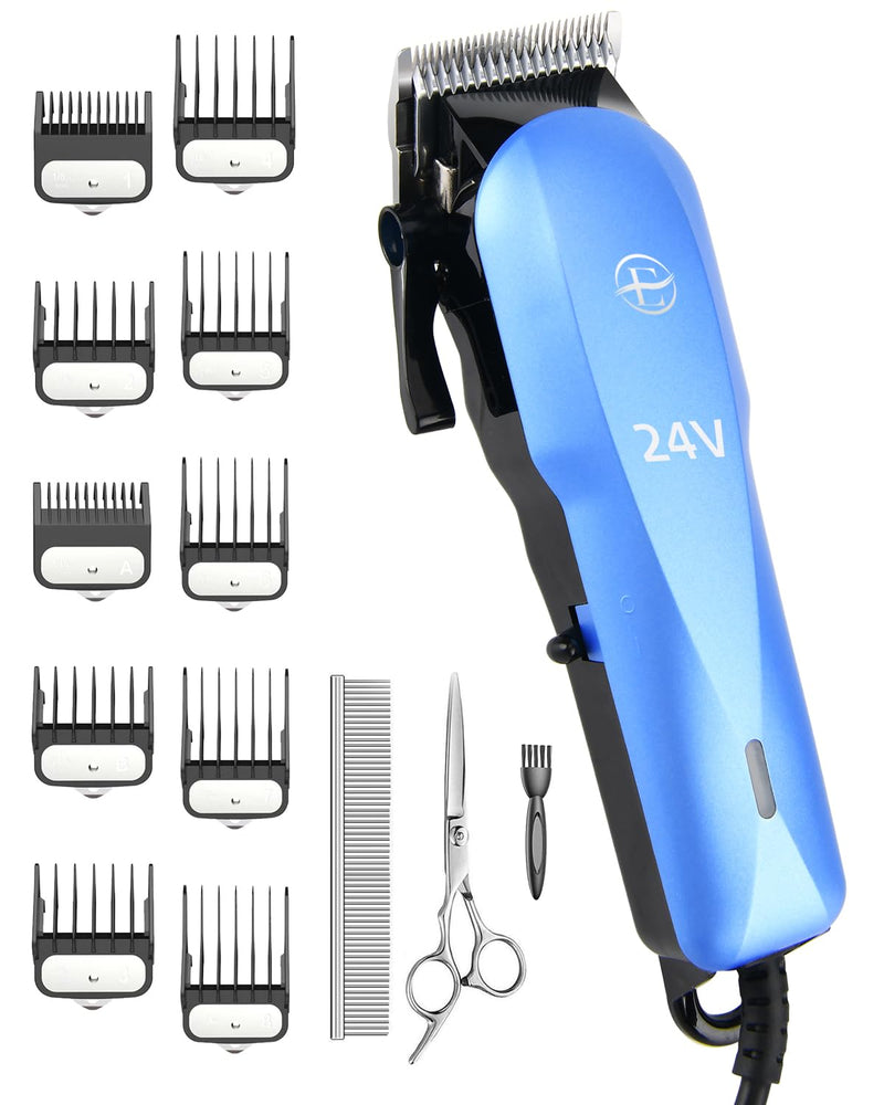 E-Hunter Professional Dog Grooming Clippers Kit, 24V High Power for Thick Coats, Quiet Dog Clippers with 10 Metal Guard Combs & Brush, Ideal Dog Hair Remover for Cats and Pets - BeesActive Australia