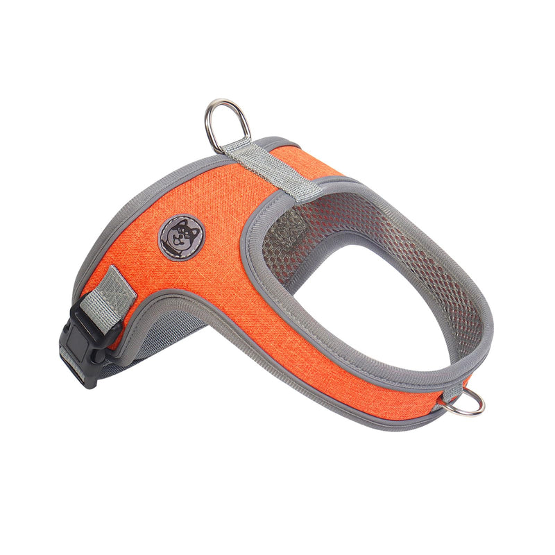 Dog Harness, Reflective No-Choke Pet Vest, Adjustable Soft Ventilate Padded Dog Vest, for Small and Medium Dogs and Cats Pet Harness (Orange, M) Orange - BeesActive Australia