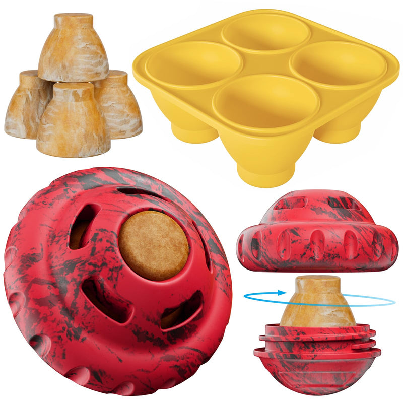 Dog Toys to Keep Them Busy,Frozen Treat Dog Enrichment Toys,Slow Food Training to Relieve Boredom and Stimulating,Dog Puzzle Treat Food Dispensing Ball Toy for Small Medium Large Dogs Red - BeesActive Australia