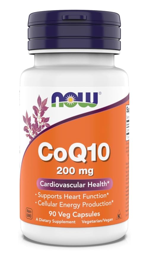 Now Supplements - CoQ10 (Coenzyme Q10) 200 mg, Supports Cardiovascular Health*, Kosher, Vegan 90 Vegetarian Capsules 90 Count (Pack of 1)