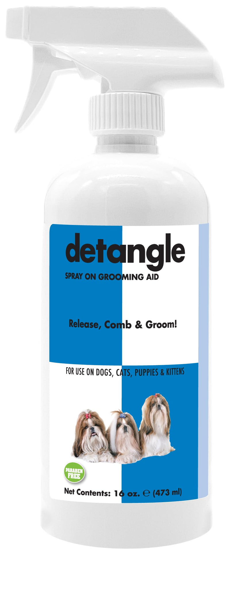 Detangle Pet Spray for Dogs, Cats, Puppies and Kittens 16 oz. | Leave-in Conditioner | Dog and Cat Detangling & Dematting Spray | Tangle Remover | Made in The USA | Paraben-Free - PawsPlanet Australia