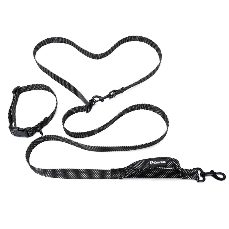 Hands Free Dog Walking Leash, 9ft Black Adjustable Running Leash with Control Handle 9 FT/110 IN - BeesActive Australia