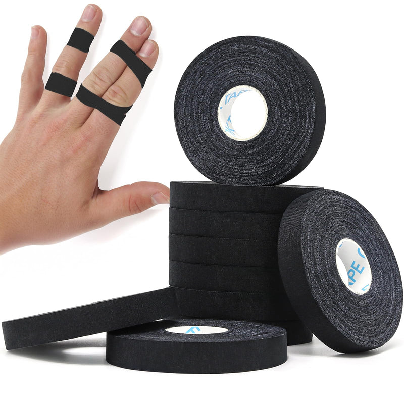 OK TAPE Athletic Finger Tape (10Rolls 450FT), Finge Wrap Tape, Extra Strong Adhesive Finger Support and Protect Tape, Hand Grip Tape for Rock Climbing, MMA, Jiu Jitsu, Volleyball, Black 0.5" x 15yards - 10 Rolls - BeesActive Australia