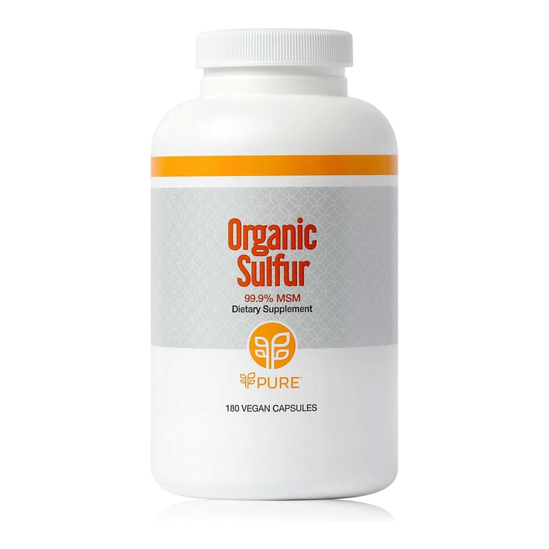 PURE | Organic Sulfur MSM | 180 Capsules | Premium MSM Powder for Joint Health | MSM Powder for Hair Growth and for Enhanced Health of Hair, Skin, and Nails | Vegan, Non-GMO, and Gluten Free - BeesActive Australia