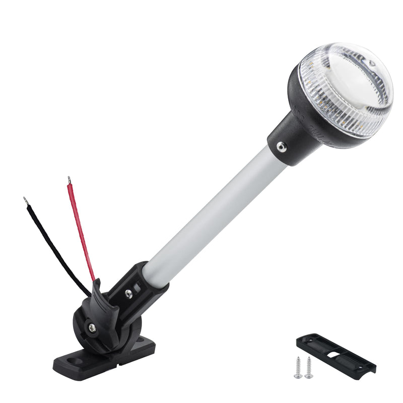 Bimini Top Light for Pontoon Boat,Anchor & Stern Lights for Boats Led,Folding Base w/180° Adjustable Mount for Platform & Round Pipe| USCG 2NM | 12V DC 12 Inches - BeesActive Australia
