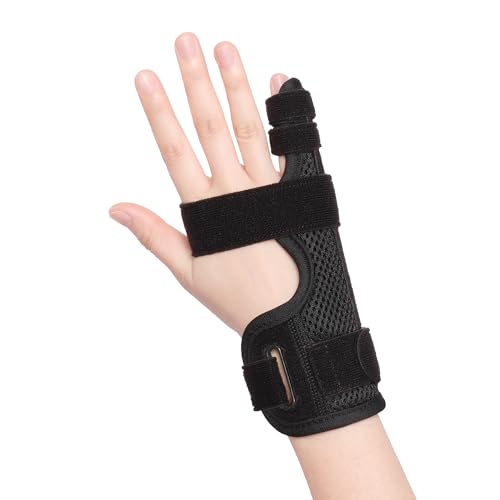 Pinky Finger Splint, Finger Splint for Pinky, Broken Finger, Trigger Finger, Metacarpal Splint Hand Brace, Little Finger Brace for Tendonnitis, Pain Relief, Fits for Left & Right Hand(S) Black S
