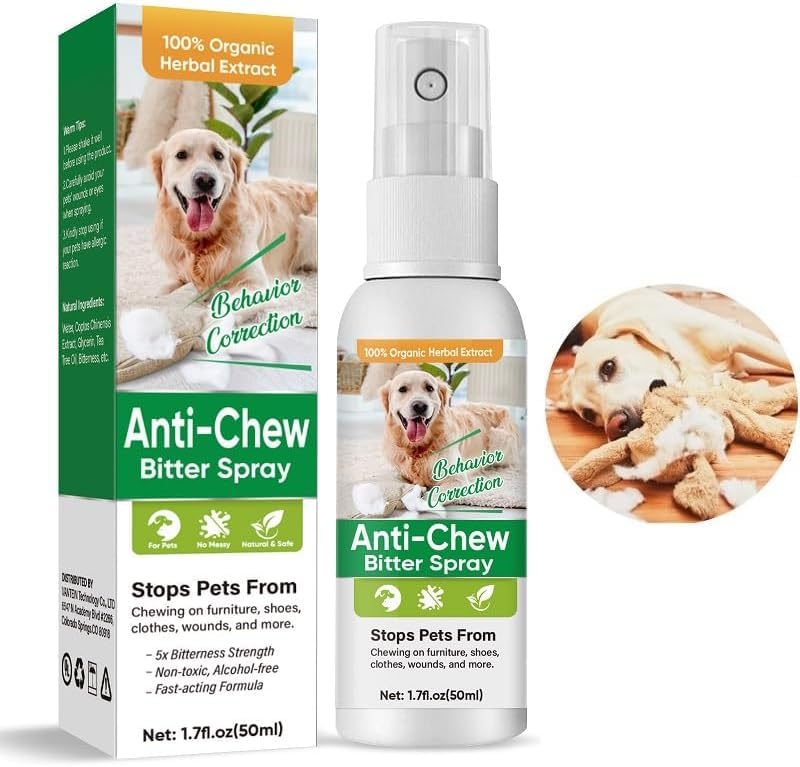 Bitter Spray for Dogs to Stop Chewing, No Chew Spray for Puppies & Dogs, Effective Dogs Behavior Training Aids, Protect Your Furniture and Prevents Dogs from Biting 50ML - BeesActive Australia