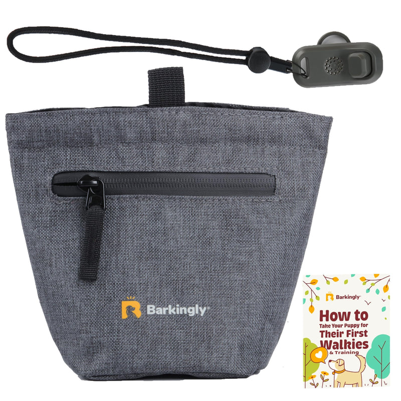 Barkingly. Dog Treat Pouch Plus Clicker. No Leaks or Spills Sealing Magnetic Closure, One Handed Training, 4 Ways to Wear, Detachable Waist Belt and Clip. Waterproof Body. Durable Treat Bag. - BeesActive Australia