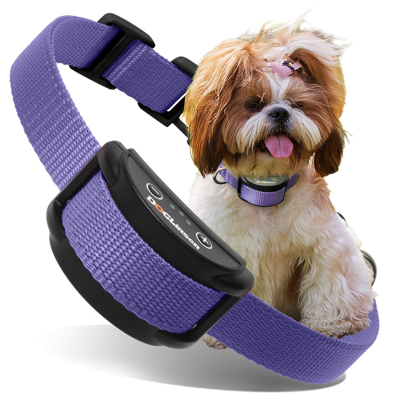 Dog Bark Collar, No Shock Bark Collar for Small Puppy Dogs, No Shock Barking Collar, Smart No Bark Collar, Smart Automatic Anti Bark Collar with 5 Sensitivity No Shock Vibration Collar Purple - BeesActive Australia