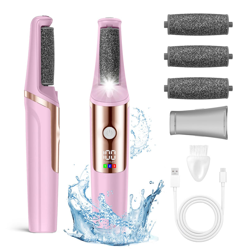 Callus Remover for Feet Rechargeable, Smooth Pedicure Wand Electric Foot File, Professional Pedicure Tools Kits Foot Scrubber for Smoother Feet Ideal Gift, Pedicure Kit Feet Care for Dead Dry Skin Pink - BeesActive Australia