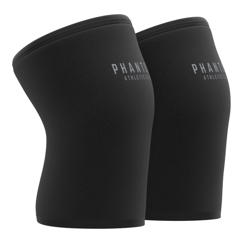 7mm Compression Knee Sleeves for Weightlifting Support, Powerlifting Strength, Heavy Squats, Cross Training, Gym Fitness, Sports – Strong Thick Neoprene Knee Braces for Men & Women (2 Pack, Medium) Black/Slate