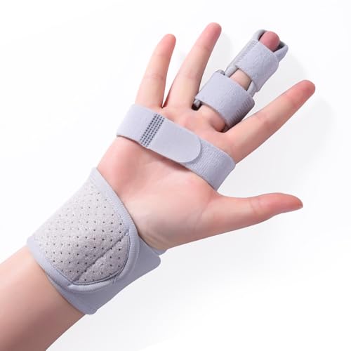 Trigger Finger Splint, Finger Brace Joint Stabilizer, Hand Brace with finger Support, Pinky Middle Pointer Fingers Splint, Broken Fingers Splint Single Grey 1