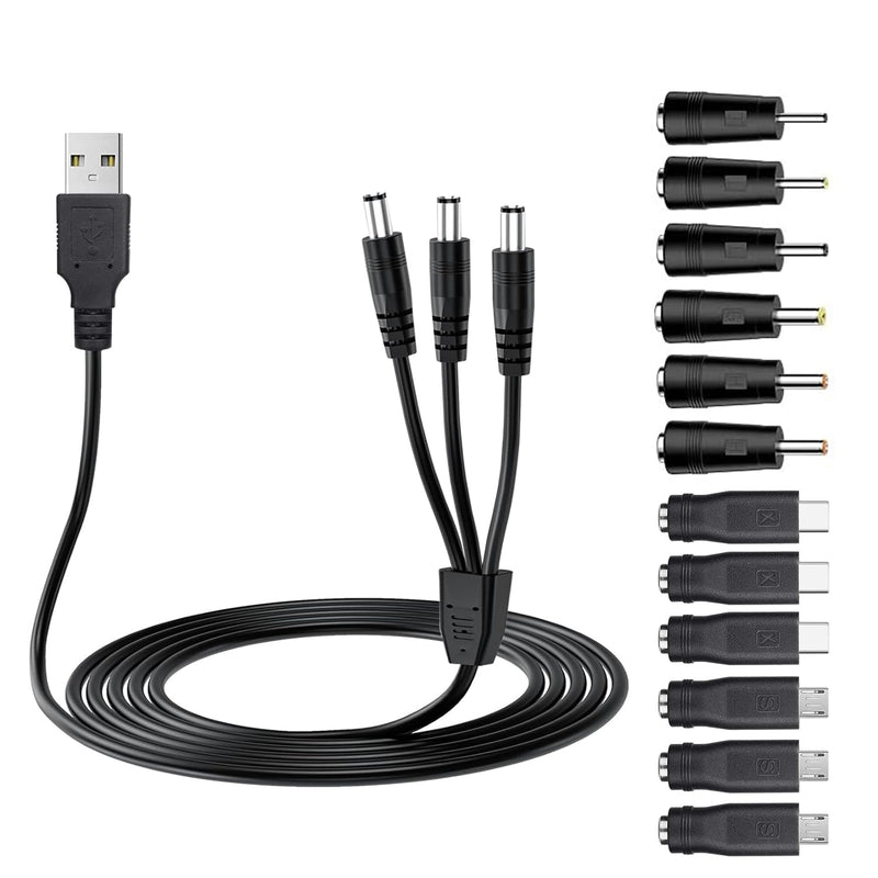 Universal Dog Shock Collar Charger Cable, 12-in-1 Training Collar USB Charging Cord for Bousnic, Mini Educator, Dogrook, Patpet, Petspy, Slopehill Replacement E Collar Charger Cord for Training System USB Cable + 8 Adapter - BeesActive Australia