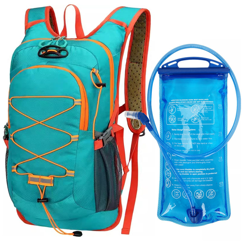 Outdoor Hydration Pack with 2L Water Bladder,Lightweight Running Backpack,Large Capacity Cycling Backpack,Daypack for Hiking Trail,Camping Backpack for Women Men Green Standard
