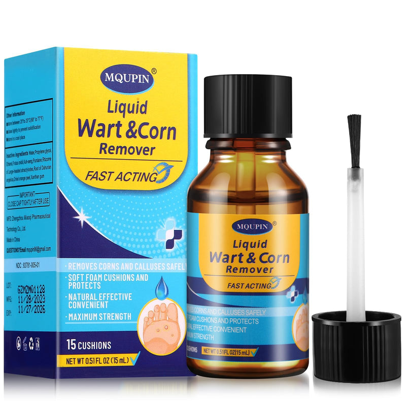 Wart & Corn Remover Liquid with Salicylic Acid, Fast Acting Wart Removal for Plantar Wart, Flat Wart, Common Wart, Corn, Callus