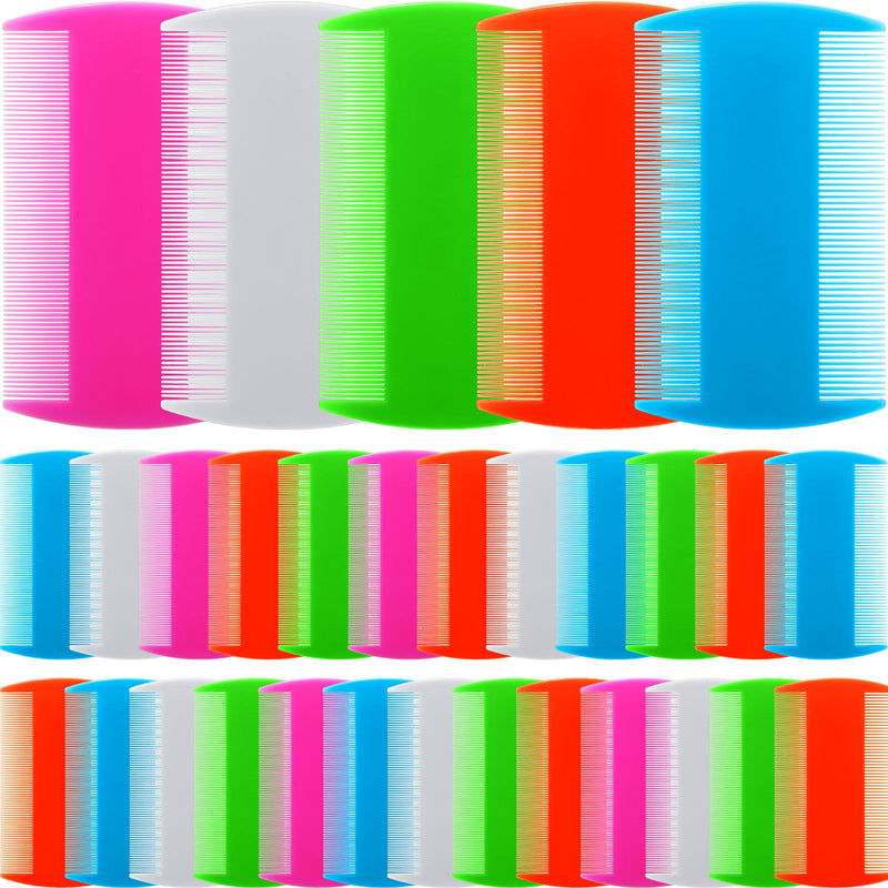 Hushee 50 Pcs Flea Comb Bulk for Cats Dogs Lice Comb with Double Side Tooth Pet Flea and Tick Comb for Small Cats Dogs Kitten Indoor, 5 Colors - BeesActive Australia