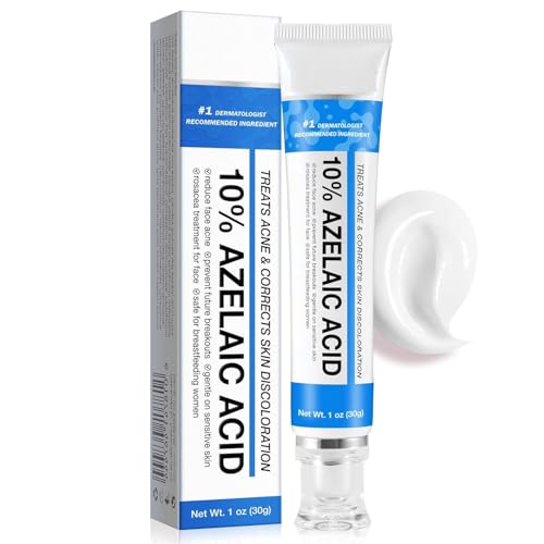 Azelaic Acid 10% Cream for Face - Acne Cream for Rosacea Reducing Relief Pimple Breakouts Blackhead Pigmentation and Redness - Azelaic Acid Gel For Facial and Skin Care