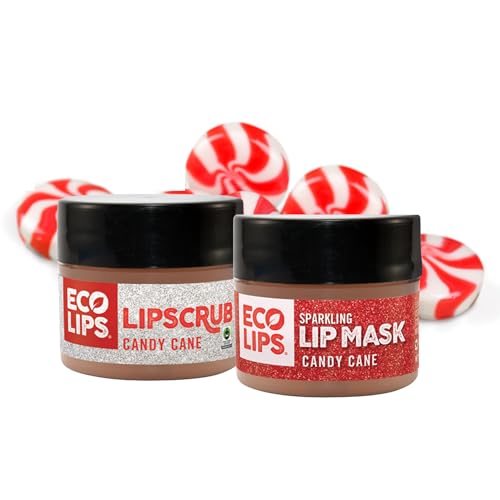 Eco Lips Candy Cane Lip Scrub & Nourishing Lip Mask, 2 Count, 0.25 oz