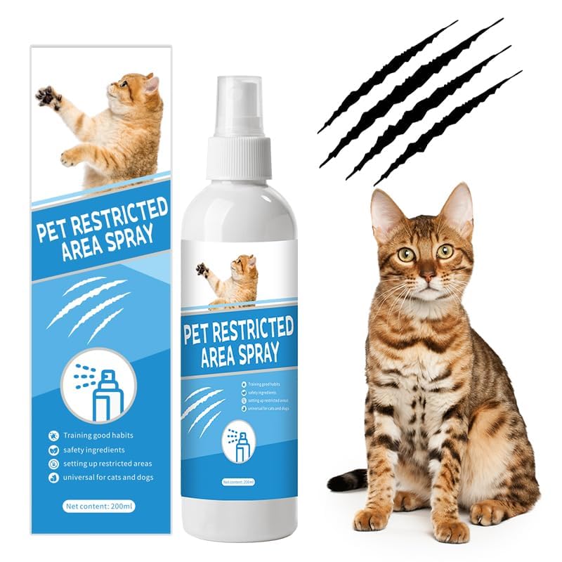 Cat Deterrent Spray: 200ML Cat Repellent Indoor for Cat and Kitten, Cat Scratch Deterrent for Furniture, Effective Cat Repellent Spray Training Aid for Furniture, Curtains, Sofas, Indoor & Outdoor - BeesActive Australia