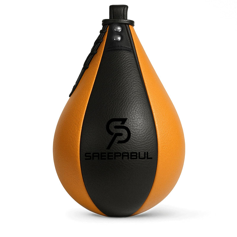 Speed Bag,Speed Bag for Boxing,PU Leather Reflex Training Pear Shaped Punching Bag,Fast Reaction Skills Development Perfect for Kids Teens Adults Boxing Coaches Pro Orange(9.5" x 7.1")