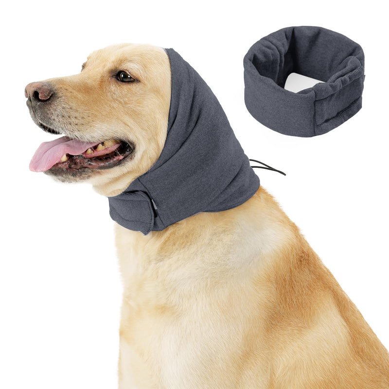 Dog Thunder Ear Muffs, Dog Calming Hoodie No Flap Ear Wraps for Dogs Hematoma Healing, Dog No Flap Noise Protection Ear Wrap Relieve Anxiety, Dog Ear Cover The Grooming (Grey, Medium) Grey - BeesActive Australia