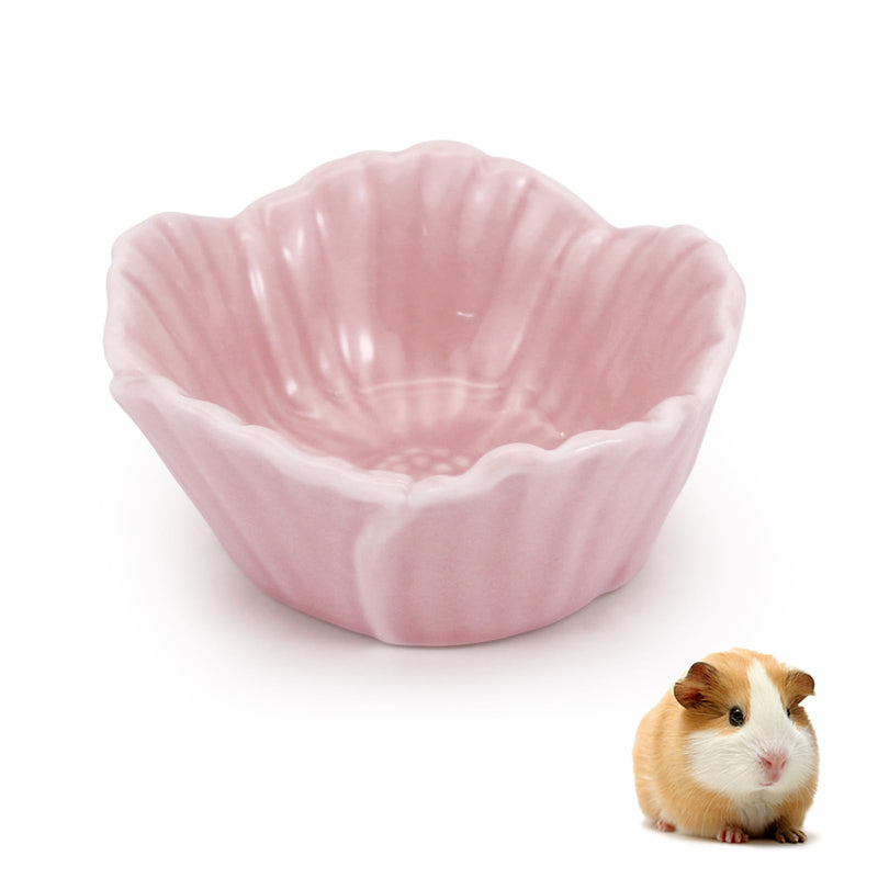 Small Ceramic Pet Hamster Bowl, Easy to Clean Anti Flipping Hamster Food and Water Bowl Feeding Bowl, Small Animal Bowls for Golden Bears, Rabbits, Hedgehogs, Dutch Pigs, Parrots (Pink, s) Pink - BeesActive Australia